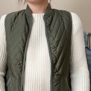 Olive Quilted Women's Vest